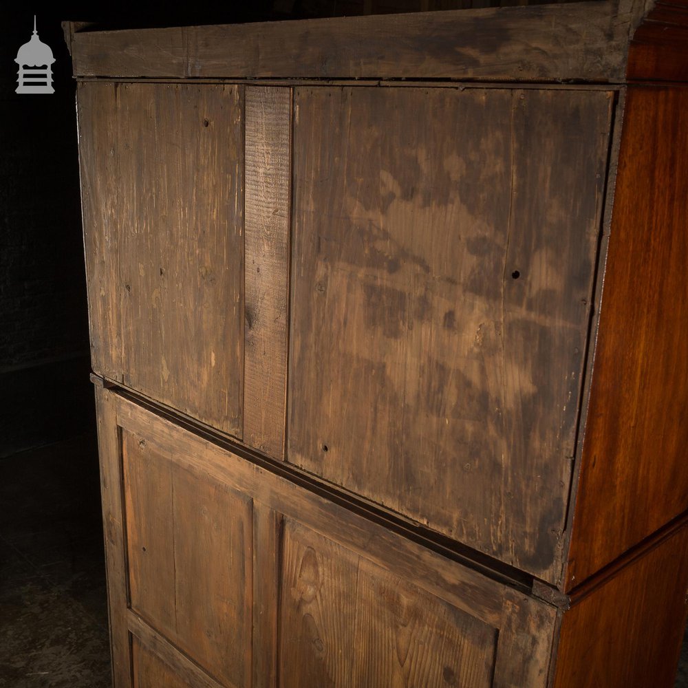 19th C Flame Mahogany Bookcase Cupboard