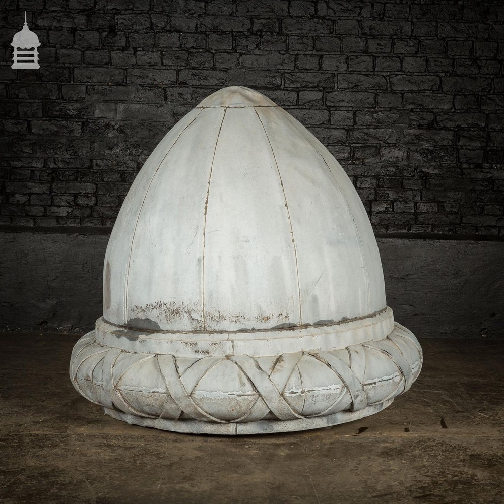 Large Early 19th C Zinc Architectural Acorn Finial Dome Cupola