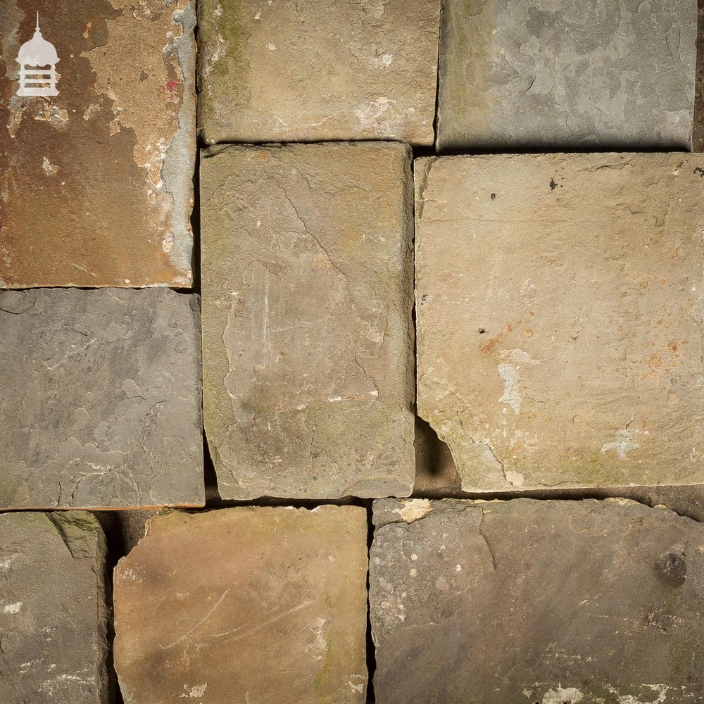 Batch of 4 Square Metres of Mixed Thickness Pennant Stone Slabs Paving Flagstones