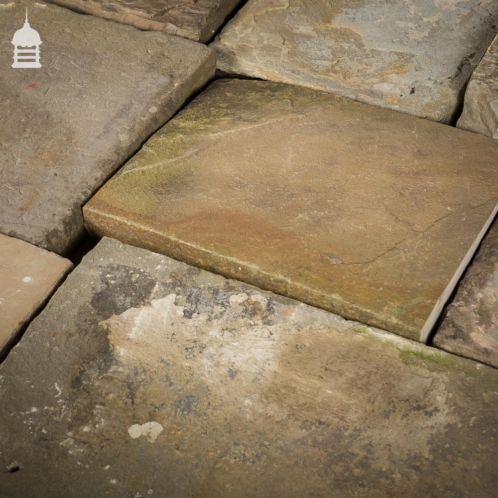 Batch of 4 Square Metres of Mixed Thickness Pennant Stone Slabs Flagstones Paving