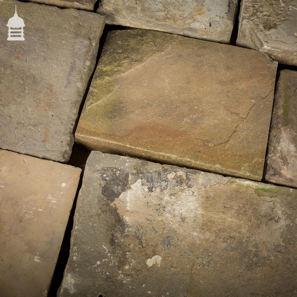 Batch of 4 Square Metres of Mixed Thickness Pennant Stone Slabs Flagstones Paving