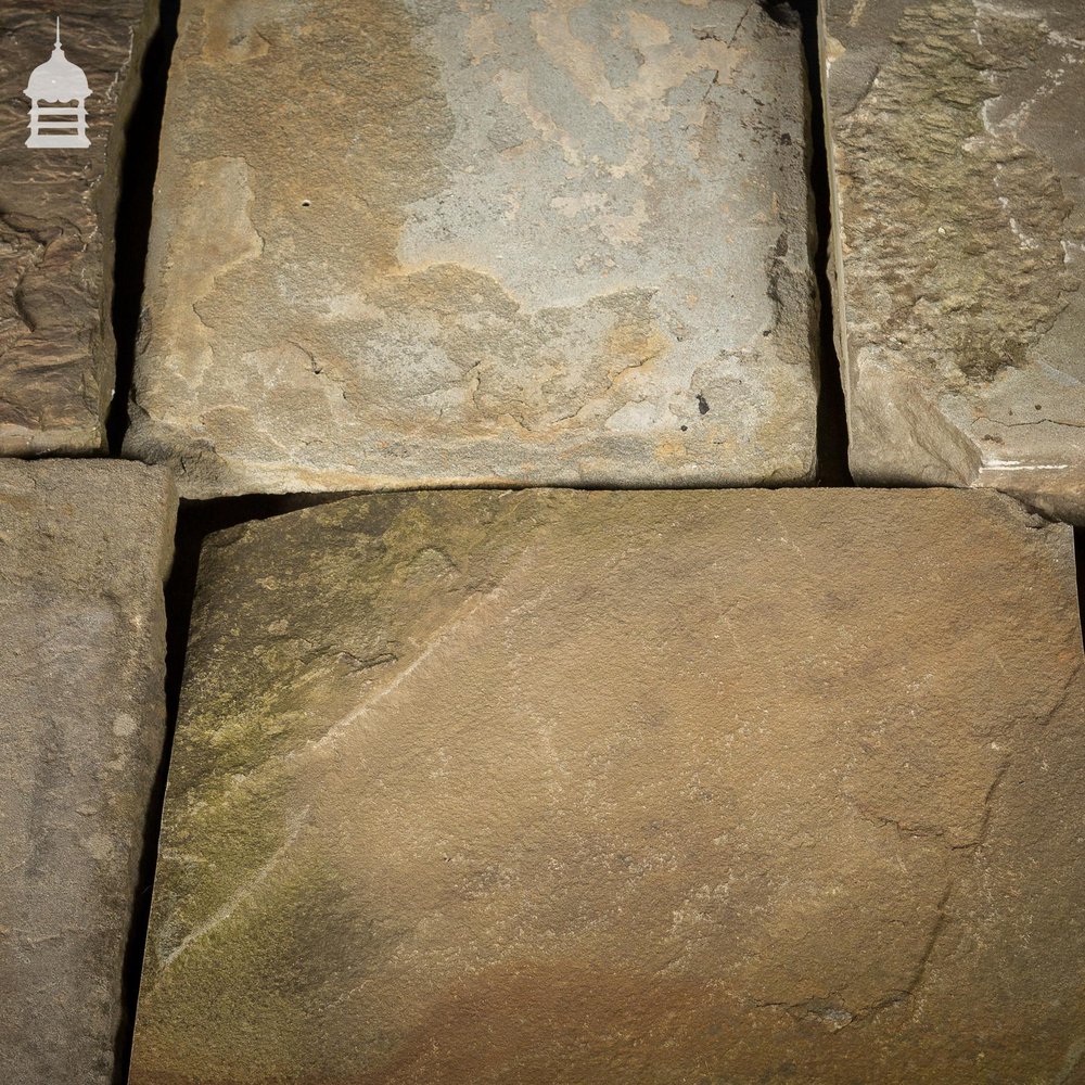 Batch of 4 Square Metres of Mixed Thickness Pennant Stone Slabs Flagstones Paving