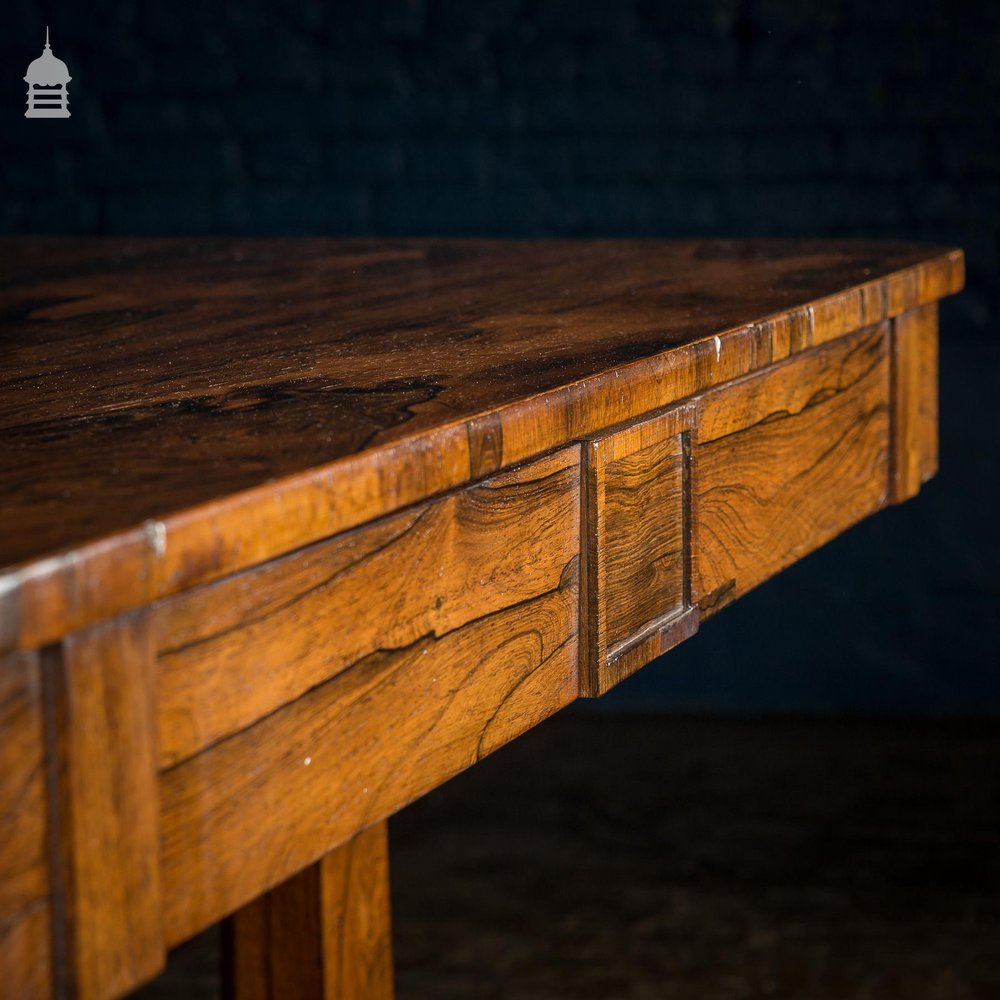 William IV Rosewood Library Table with Octagonal Pedestals