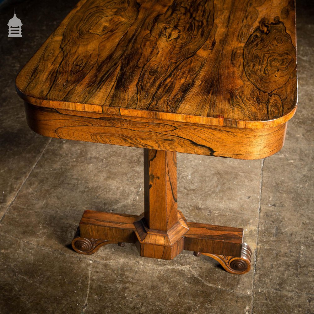 William IV Rosewood Library Table with Octagonal Pedestals