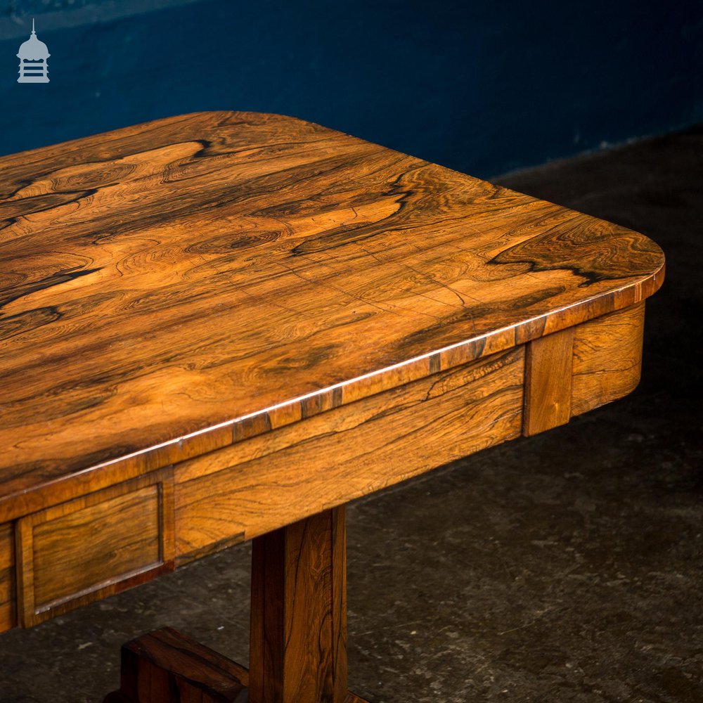 William IV Rosewood Library Table with Octagonal Pedestals