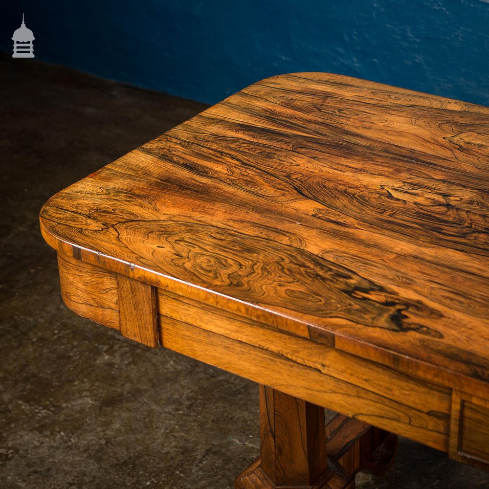 William IV Rosewood Library Table with Octagonal Pedestals