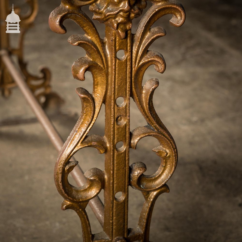 19th C Cast Iron Pub Table Base with Brushed Oak Top