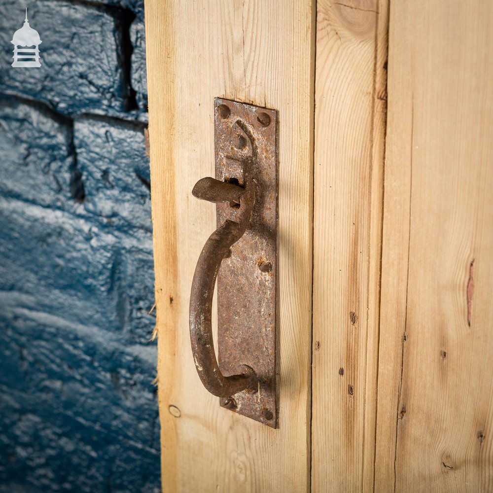 18th C Small Stripped Pine Ledged and Braced Internal Cottage Door