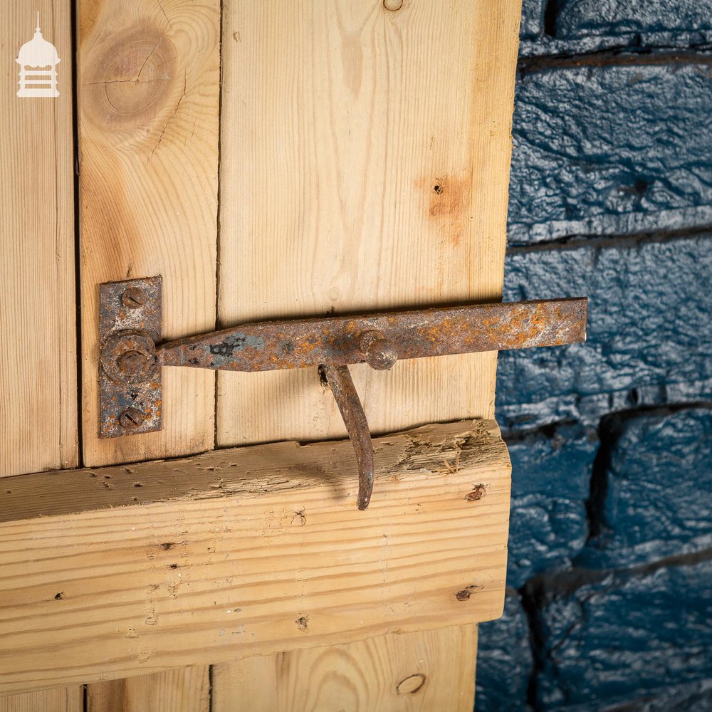 18th C Small Stripped Pine Ledged and Braced Internal Cottage Door