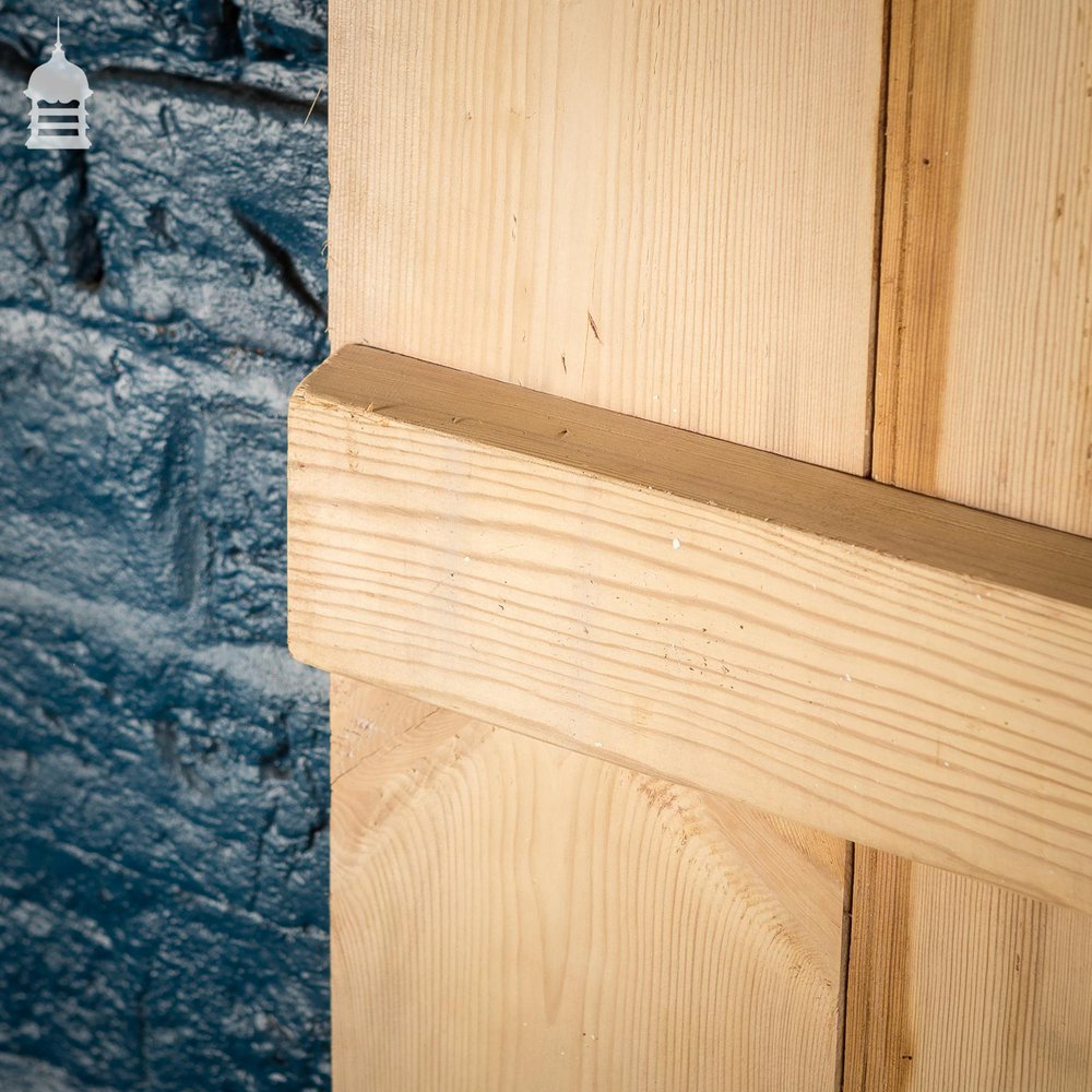 18th C Small Stripped Pine Ledged and Braced Internal Cottage Door