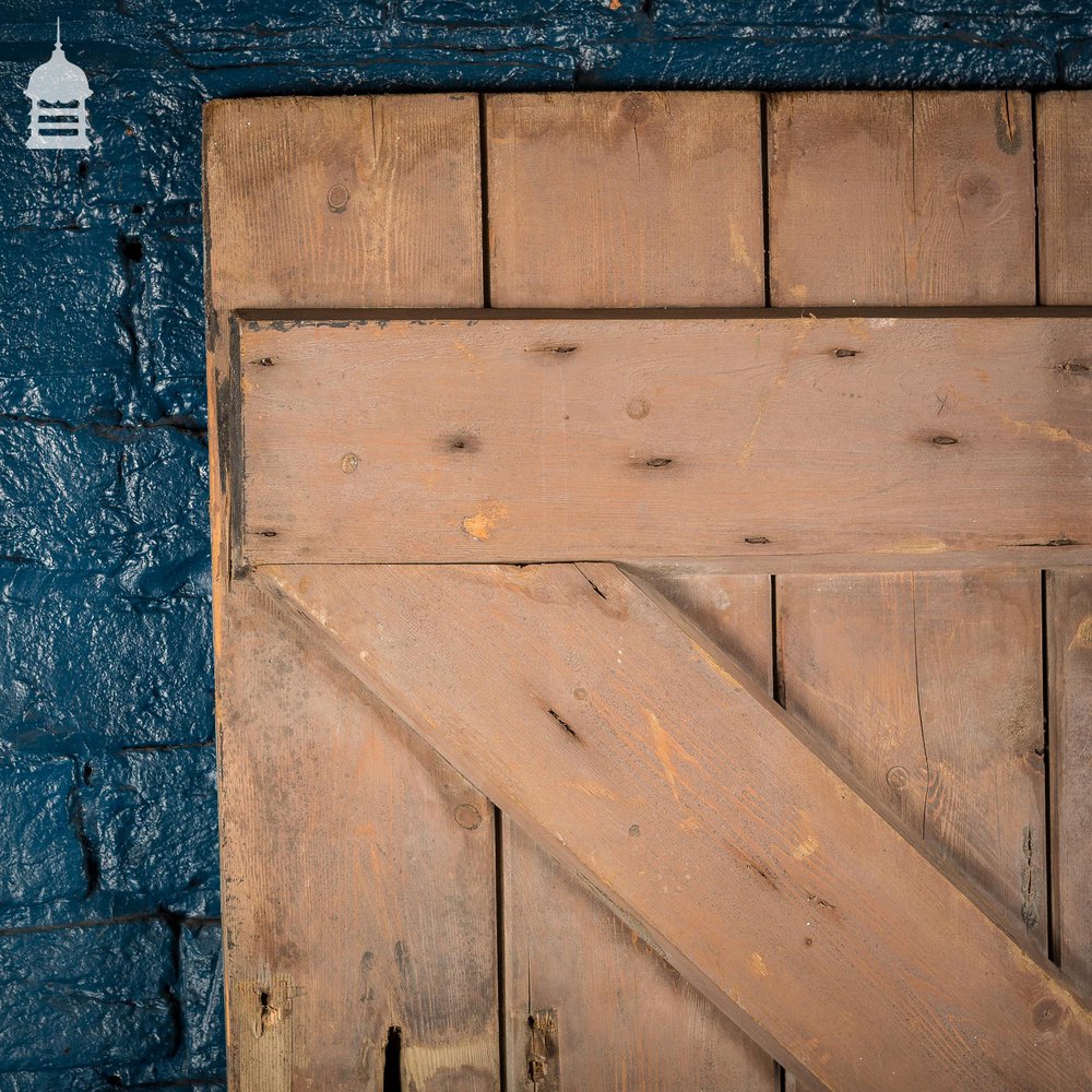 18th C Green Painted Braced and Ledged Cottage Door