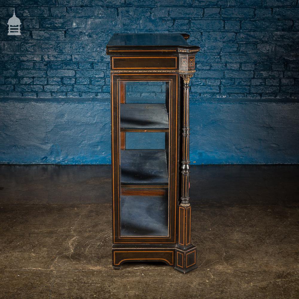 19th C Neo Classic Ebony Glazed Cabinet