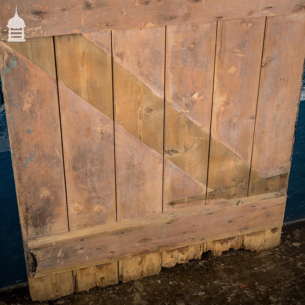 18th C Green Painted Braced and Ledged Cottage Door