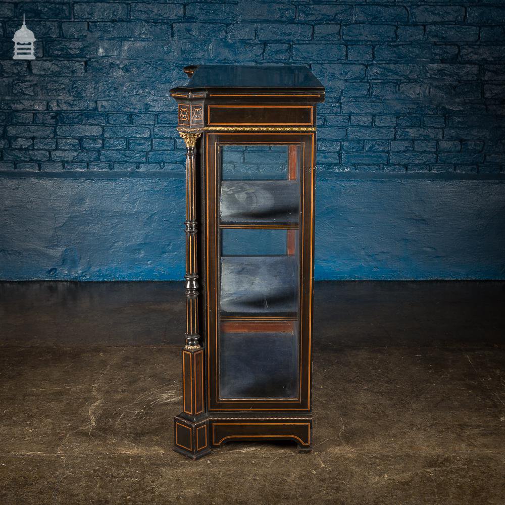 19th C Neo Classic Ebony Glazed Cabinet