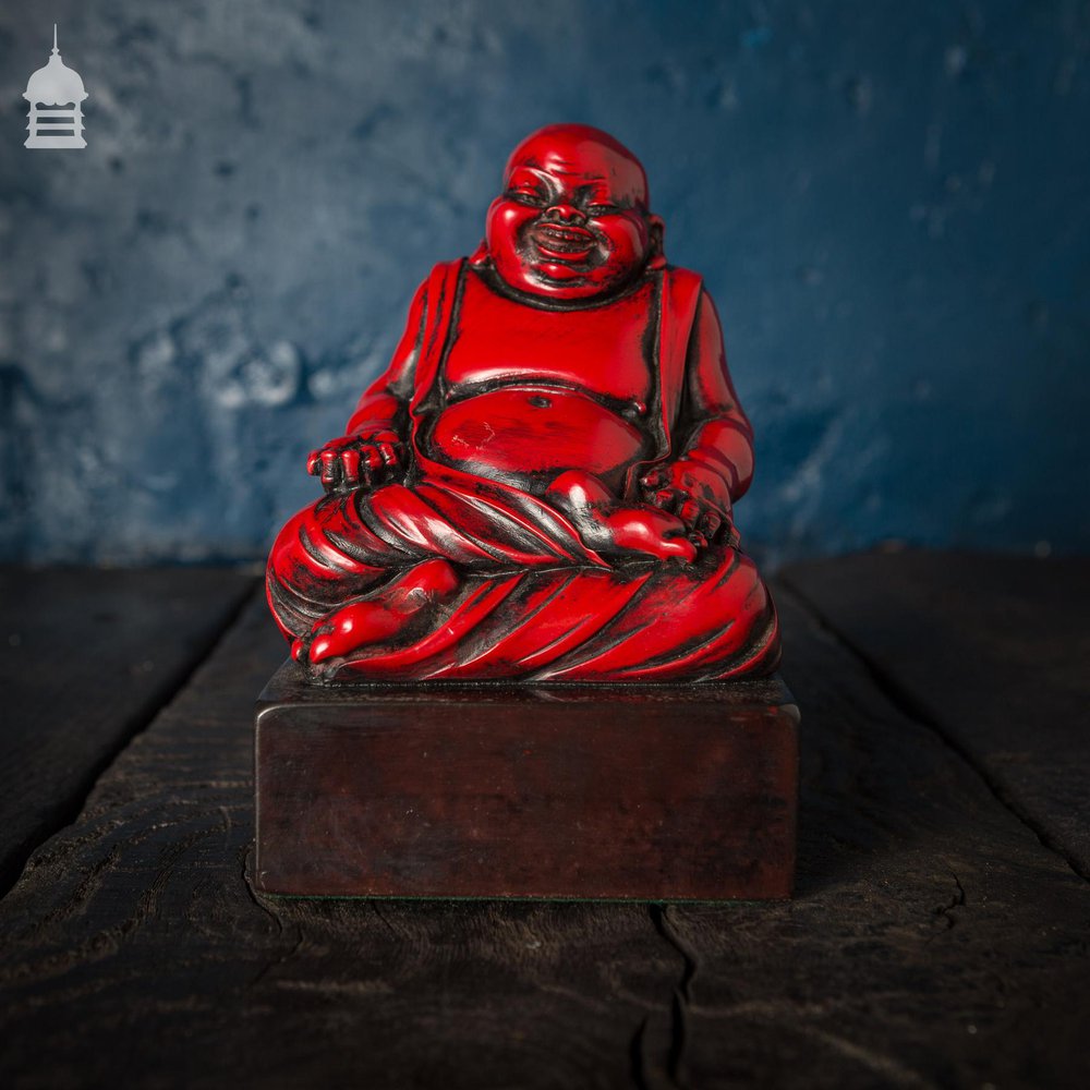 Early 20th C Red Resin Buddha