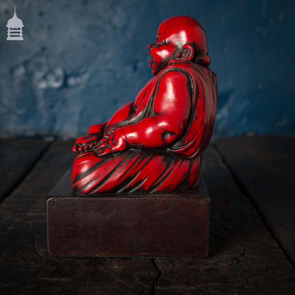 Early 20th C Red Resin Buddha