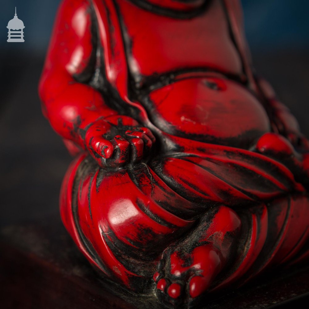 Early 20th C Red Resin Buddha