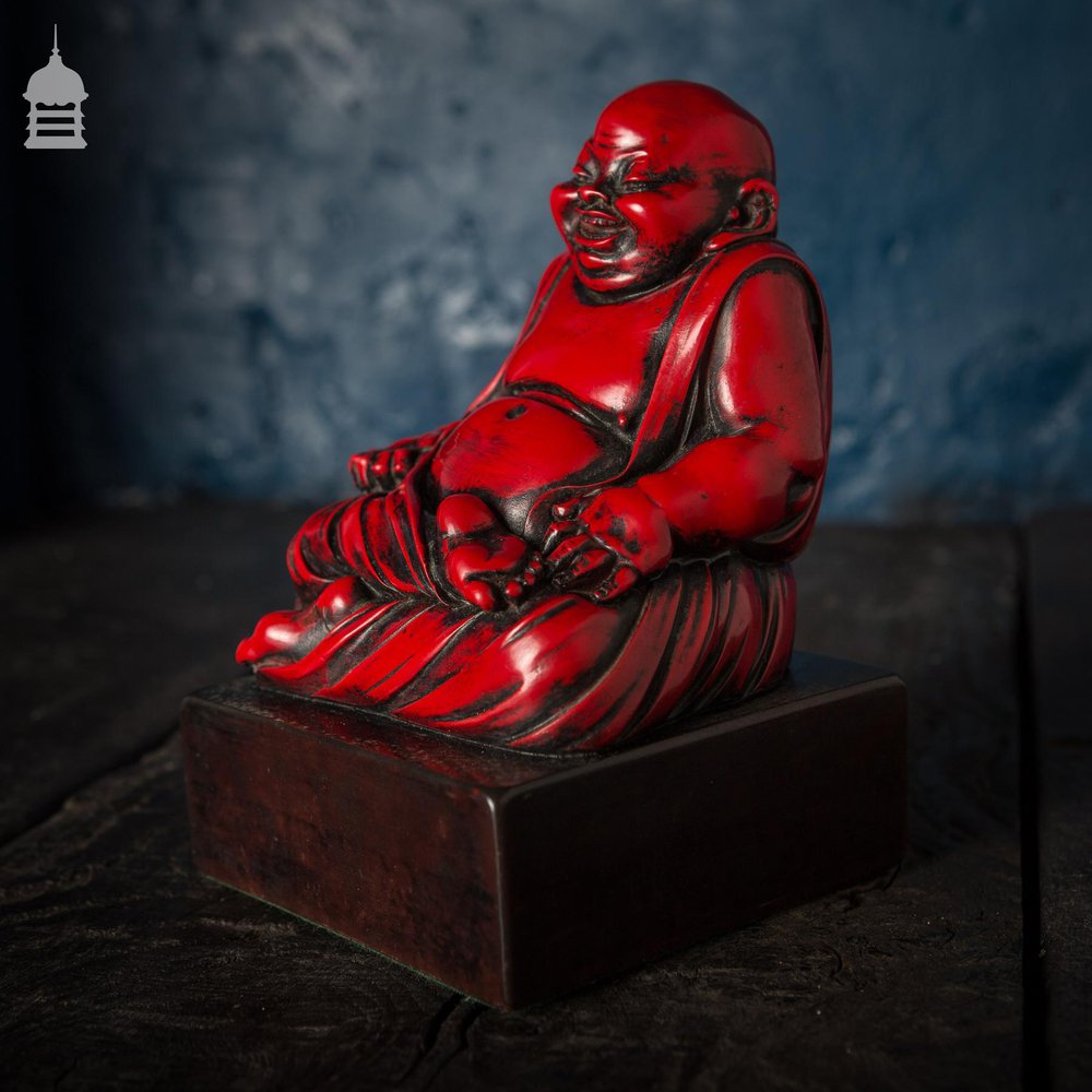 Early 20th C Red Resin Buddha