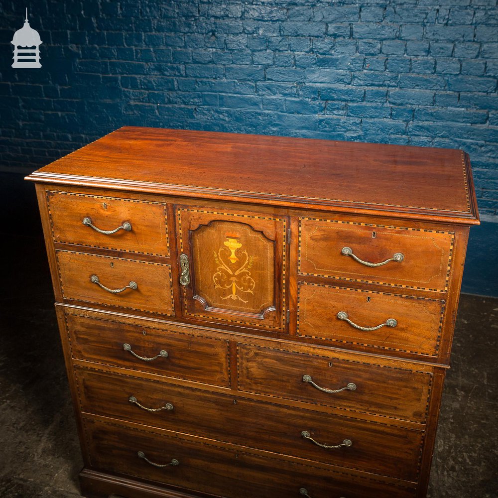 NR40421: Early 19th C Inlaid Mahogany Chest of Drawers