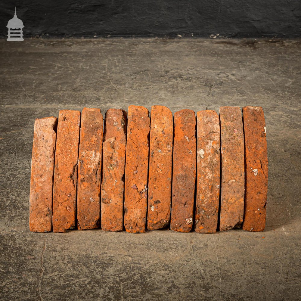 Batch of 60 Quarter Round Wall Coping 18th C Red Brick Copings