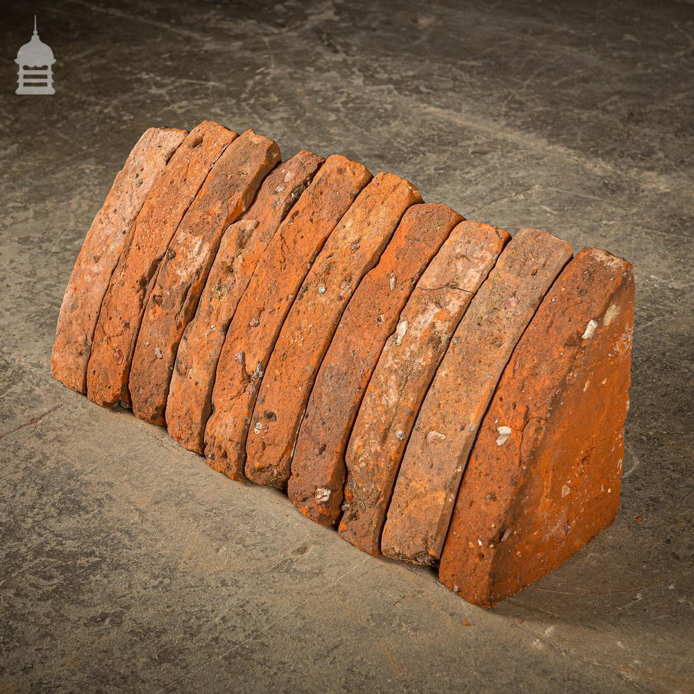 Batch of 60 Quarter Round Wall Coping 18th C Red Brick Copings