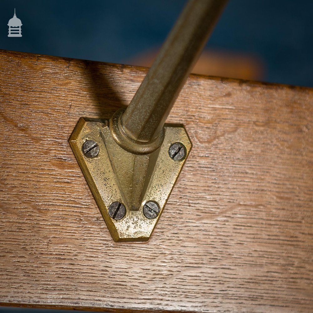 Pair of 1920s Oak and Brass Hat Racks