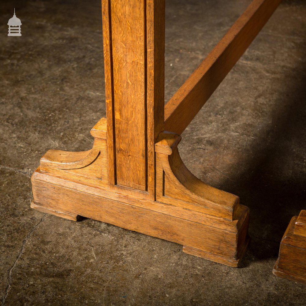 Pair of 1920s Oak and Brass Hat Racks