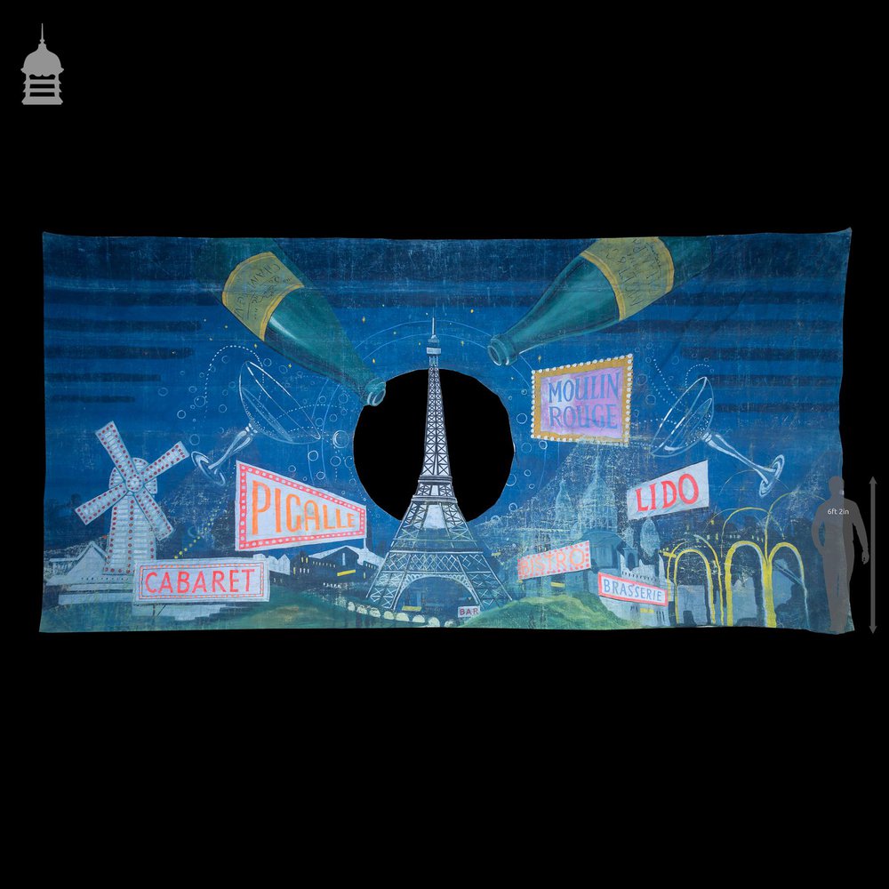 Theatre UV Backdrop Cloth Circa 1960 Moulin Rouge