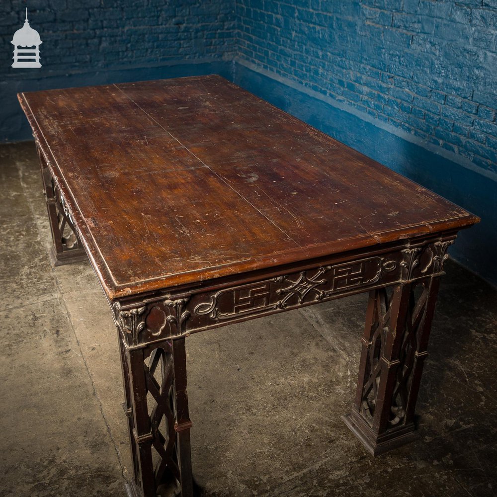 NR41221: Circa 1900 Chippendale Revival Hardwood Sideboard Table from the Baroda Residency in India DUPLICATE NAME 1