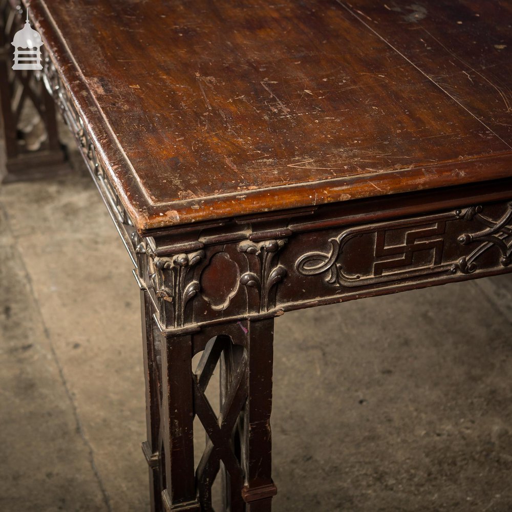 NR41221: Circa 1900 Chippendale Revival Hardwood Sideboard Table from the Baroda Residency in India DUPLICATE NAME 1