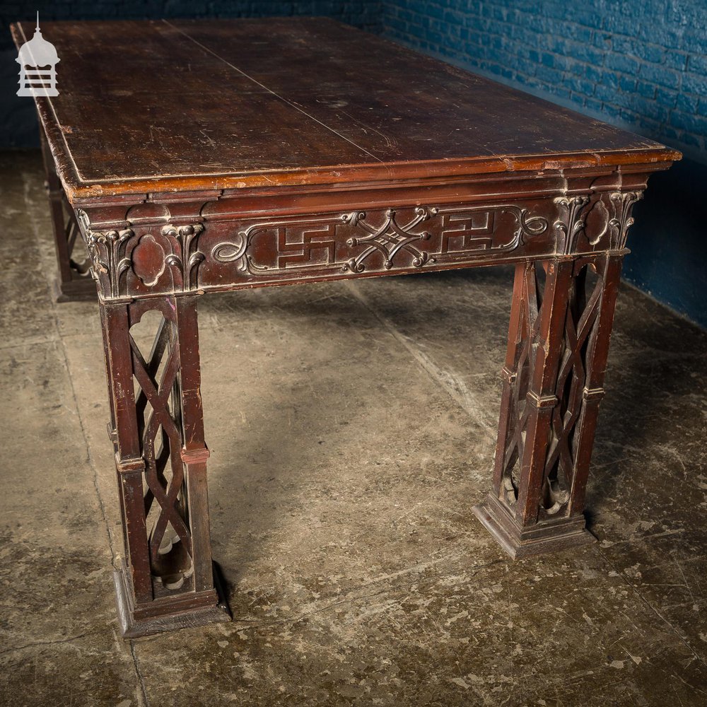 NR41221: Circa 1900 Chippendale Revival Hardwood Sideboard Table from the Baroda Residency in India DUPLICATE NAME 1