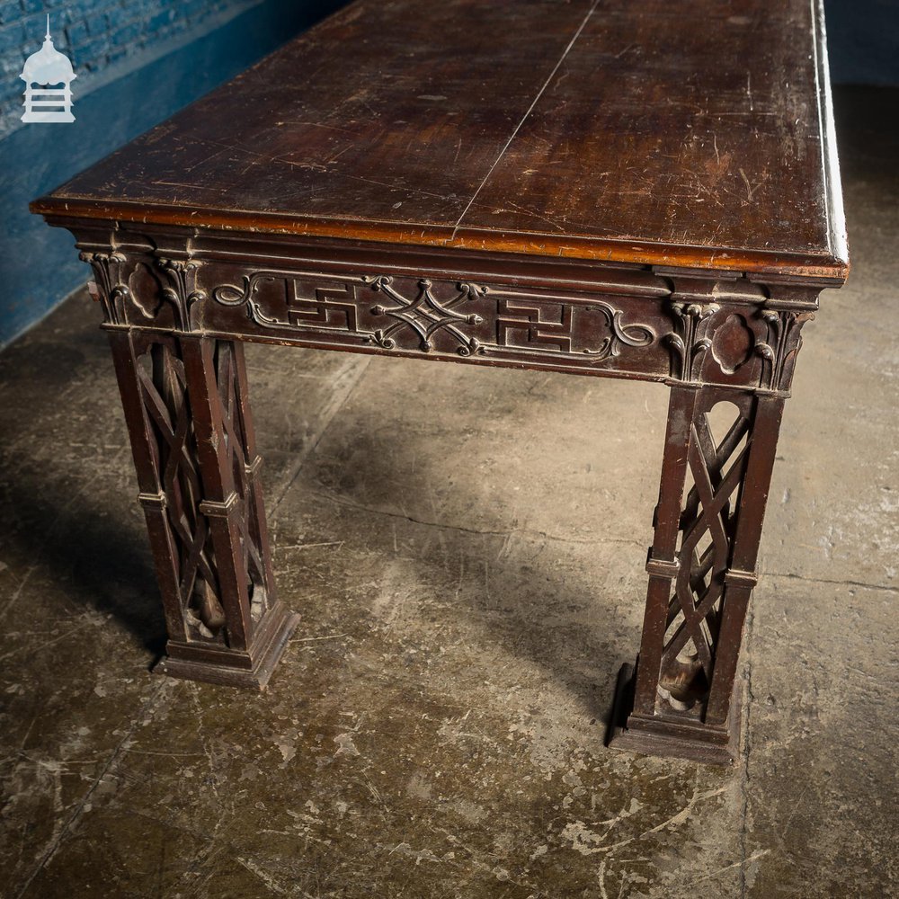 NR41221: Circa 1900 Chippendale Revival Hardwood Sideboard Table from the Baroda Residency in India DUPLICATE NAME 1