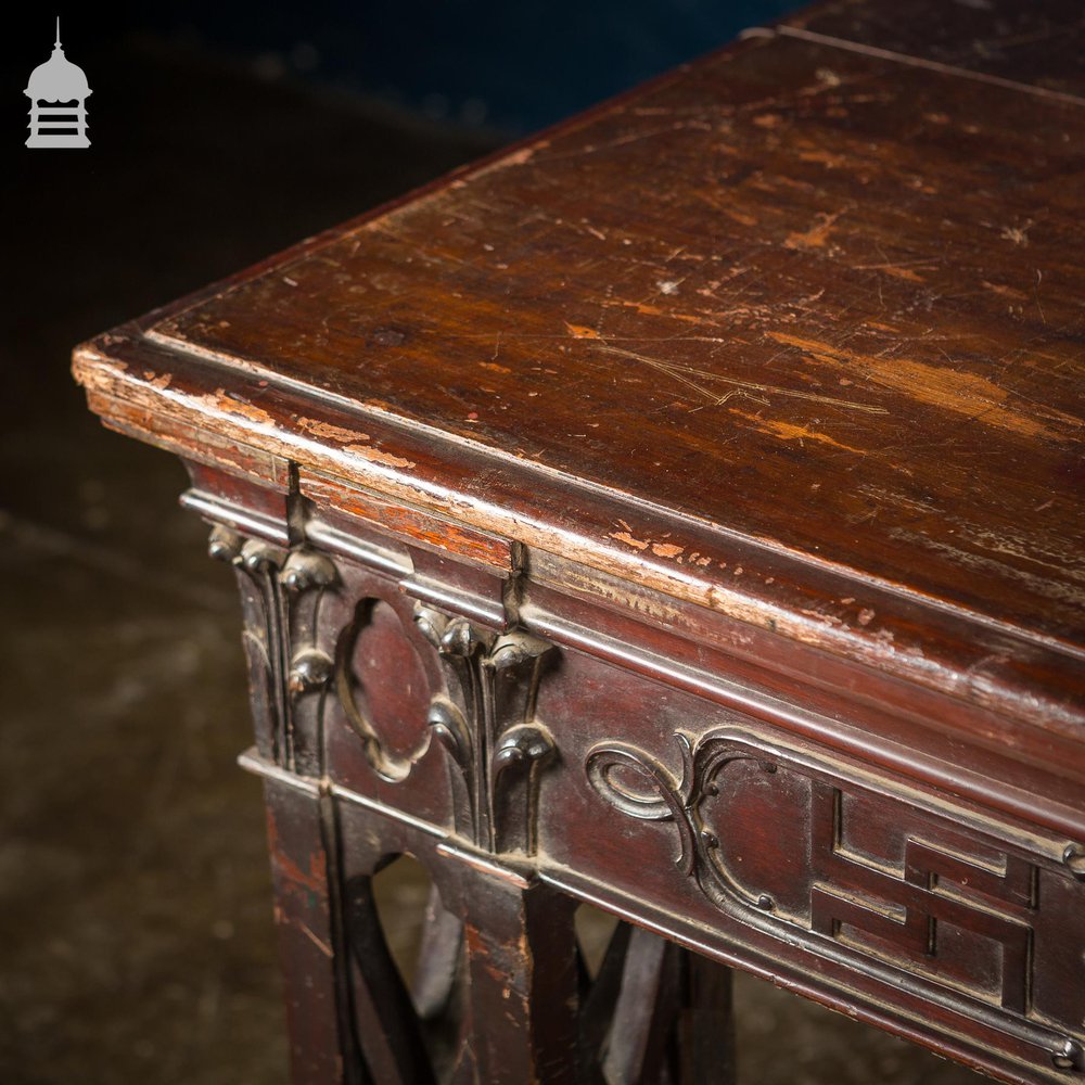 NR41221: Circa 1900 Chippendale Revival Hardwood Sideboard Table from the Baroda Residency in India DUPLICATE NAME 1