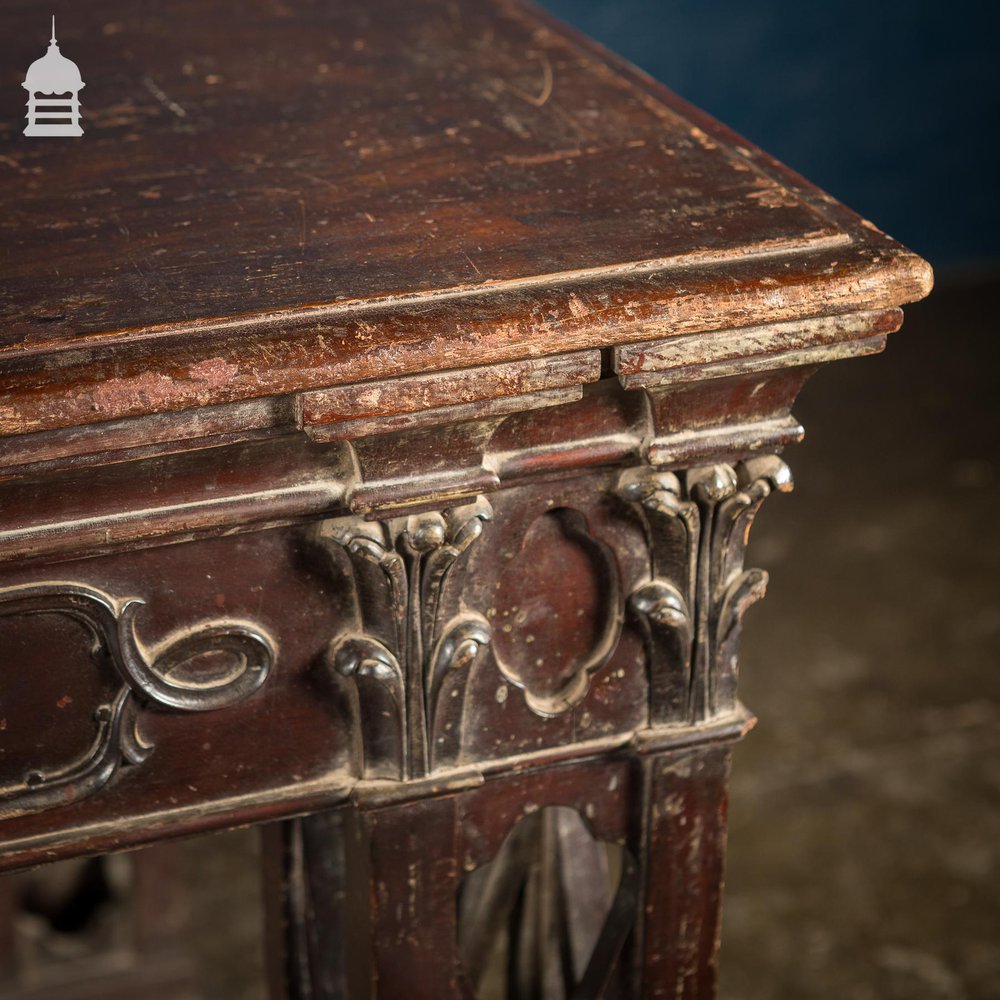 NR41221: Circa 1900 Chippendale Revival Hardwood Sideboard Table from the Baroda Residency in India DUPLICATE NAME 1