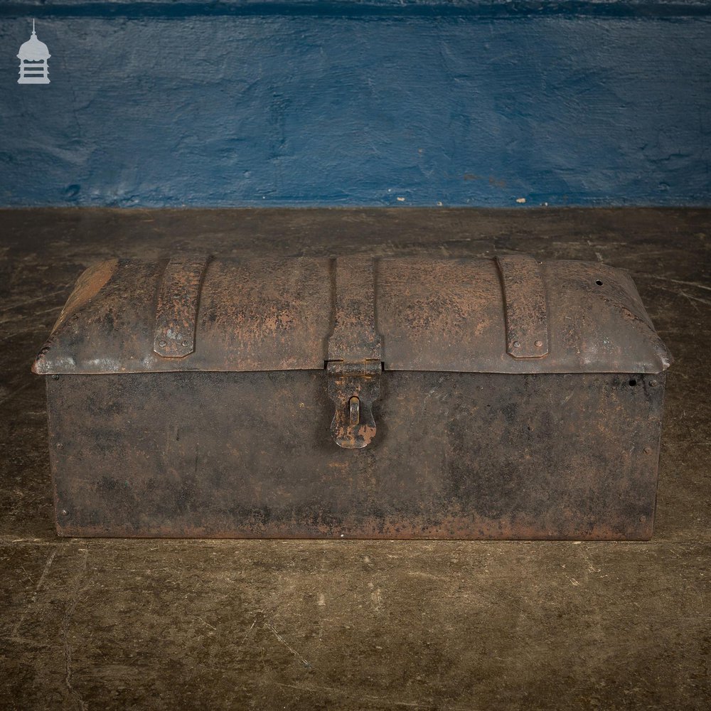 18th C Forged Dome Top Strongbox