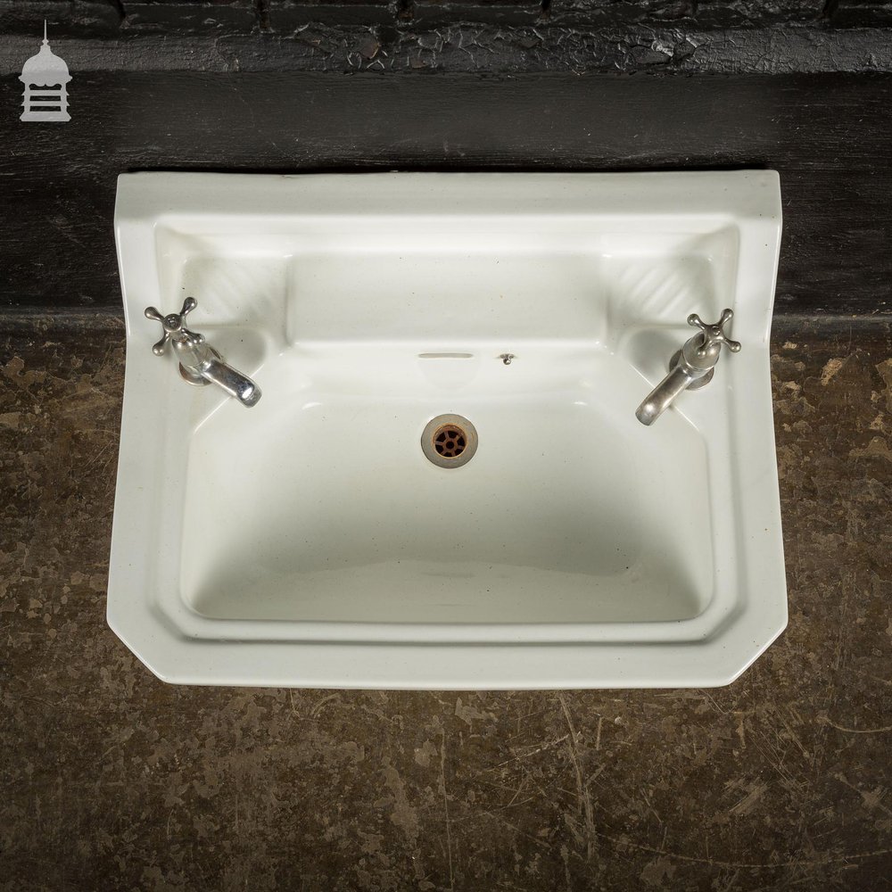 White Ceramic Hand Basin Sink Circa 1900