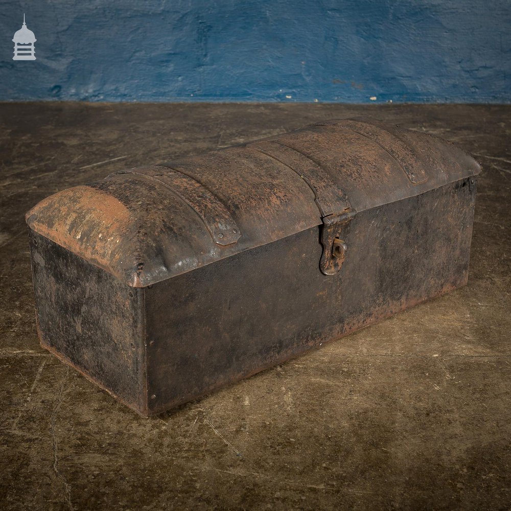 18th C Forged Dome Top Strongbox