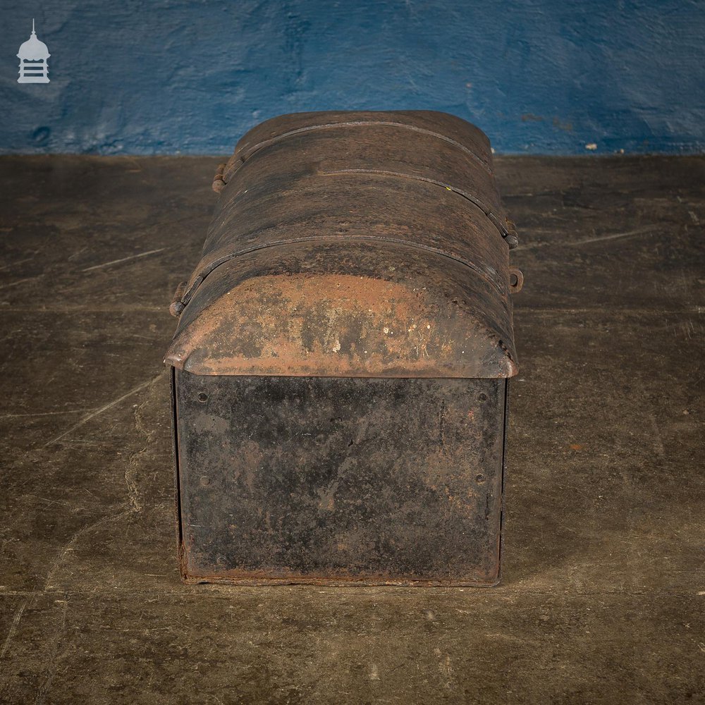 18th C Forged Dome Top Strongbox