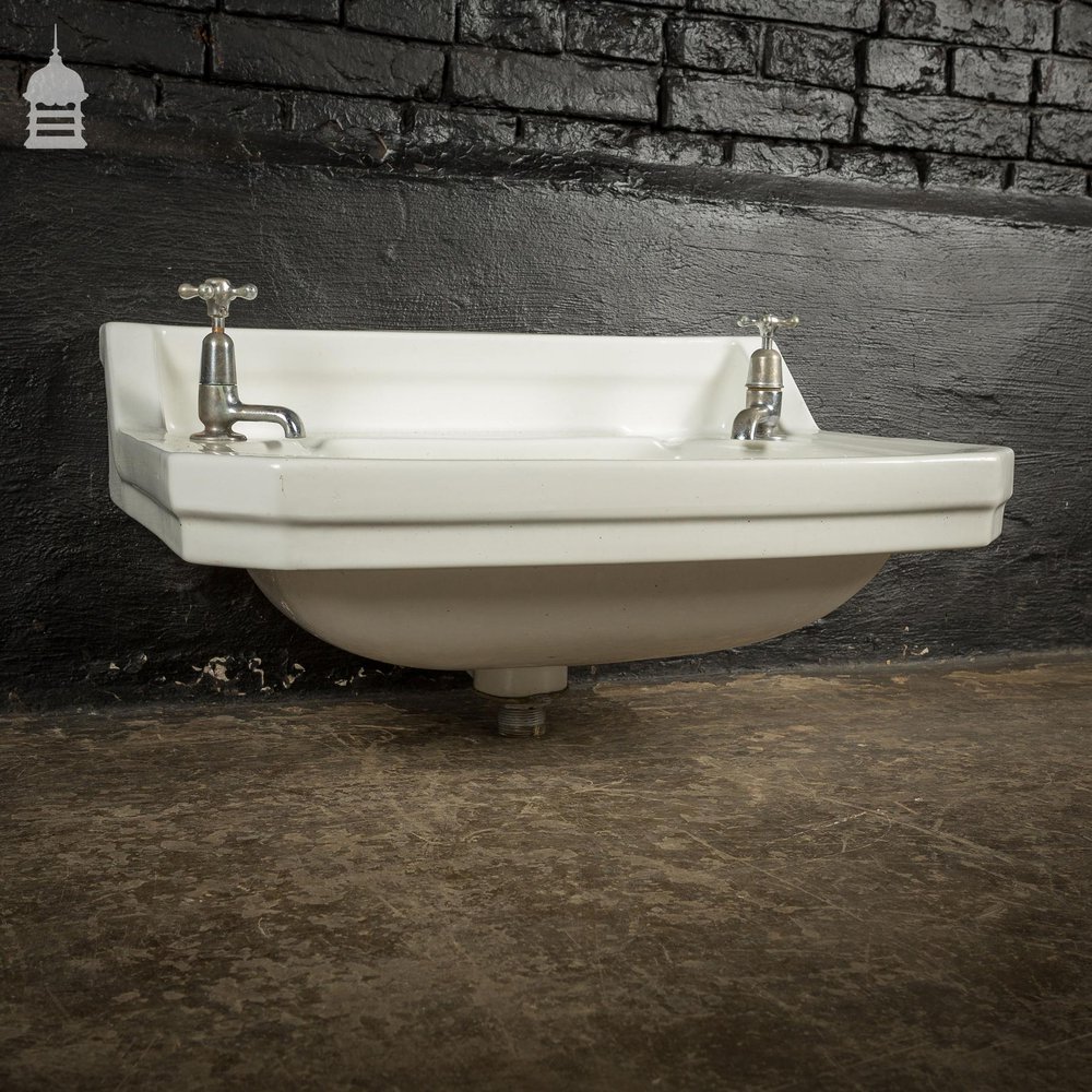 White Ceramic Hand Basin Sink Circa 1900