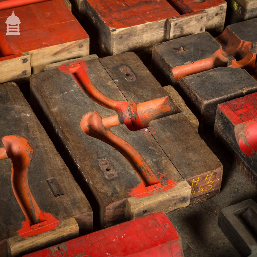 Collection of 18 Red and Black Industrial Factory Moulds