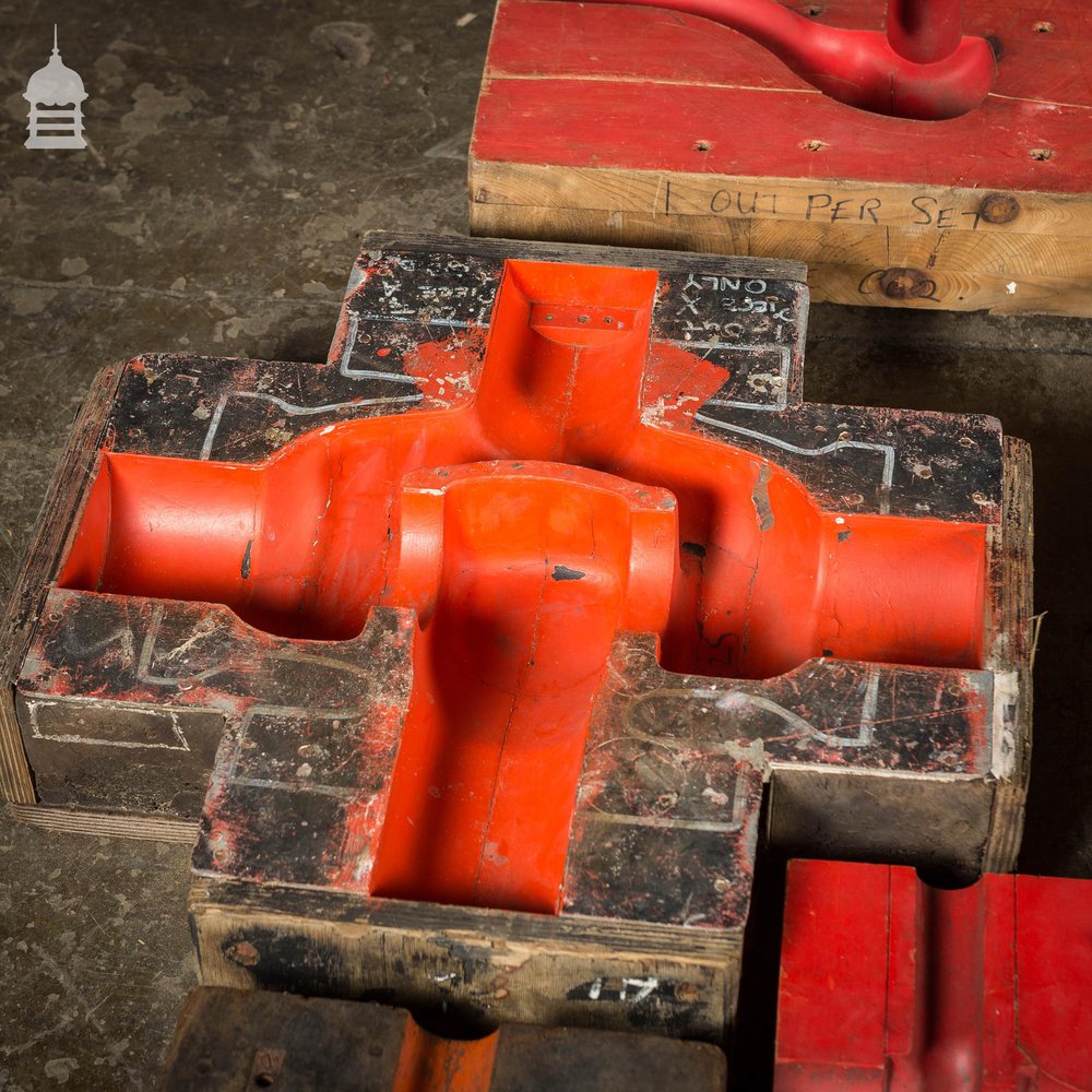 Collection of 18 Red and Black Industrial Factory Moulds