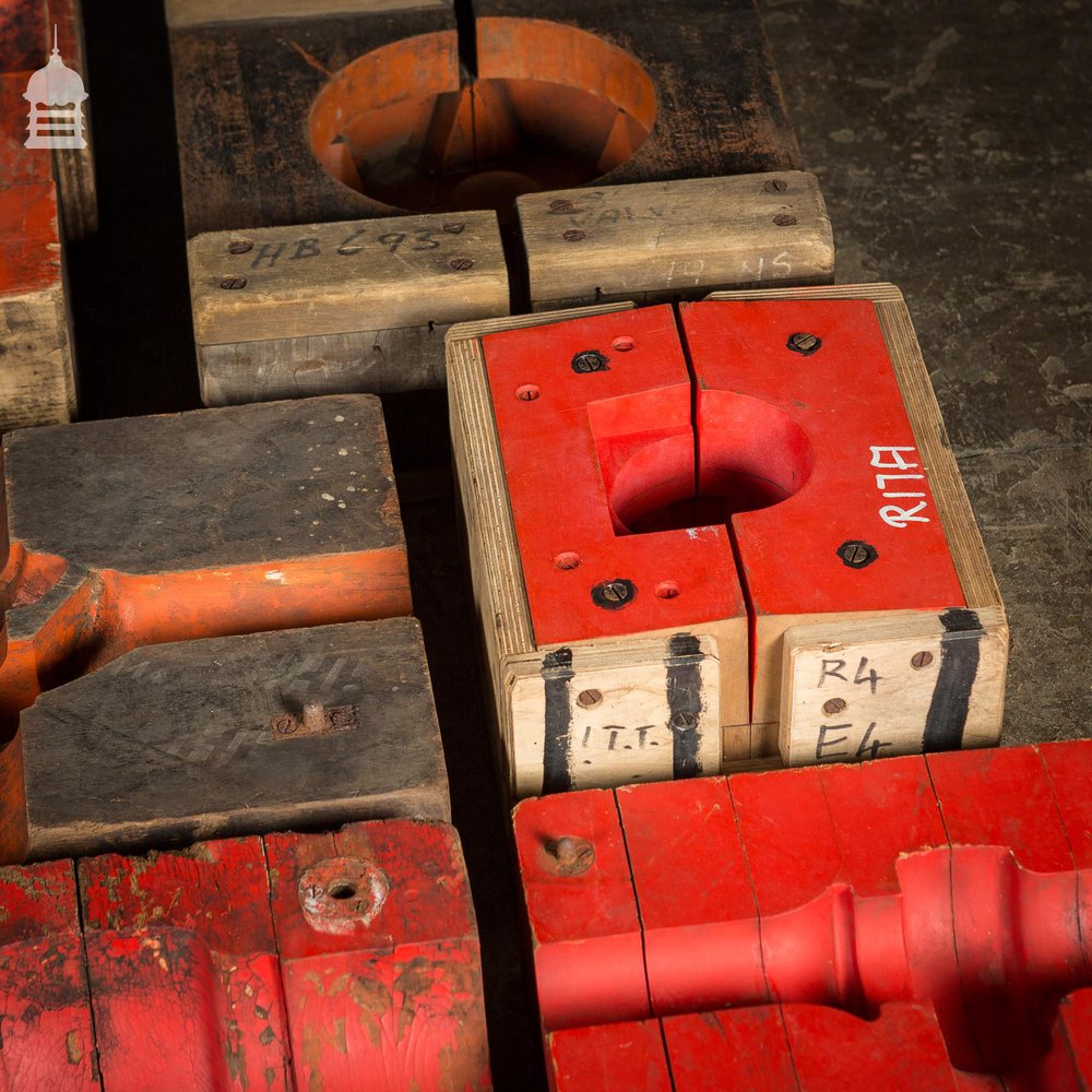 Collection of 18 Red and Black Industrial Factory Moulds