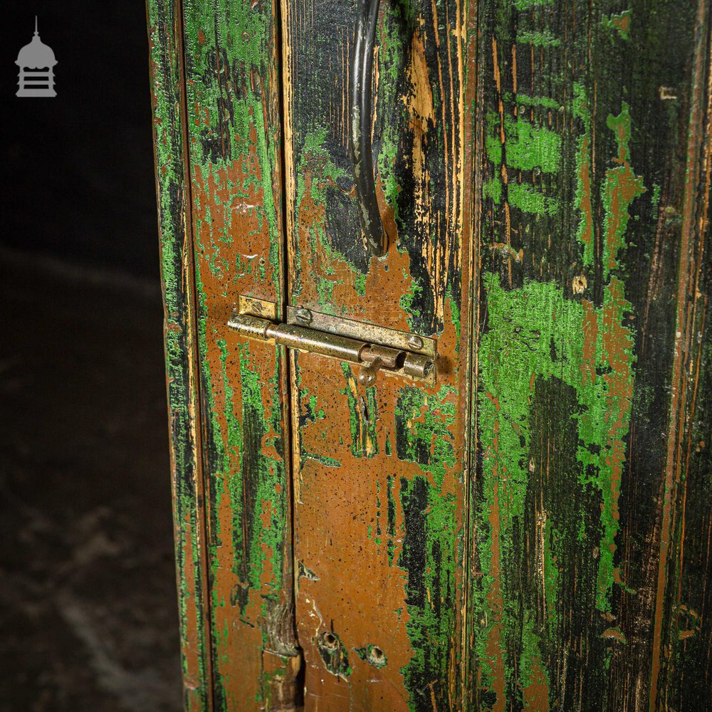 Pine Industrial Cabinet Cupboard with Distressed Painted Finish