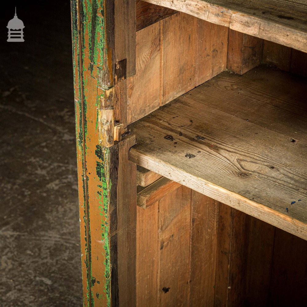 Pine Industrial Cabinet Cupboard with Distressed Painted Finish