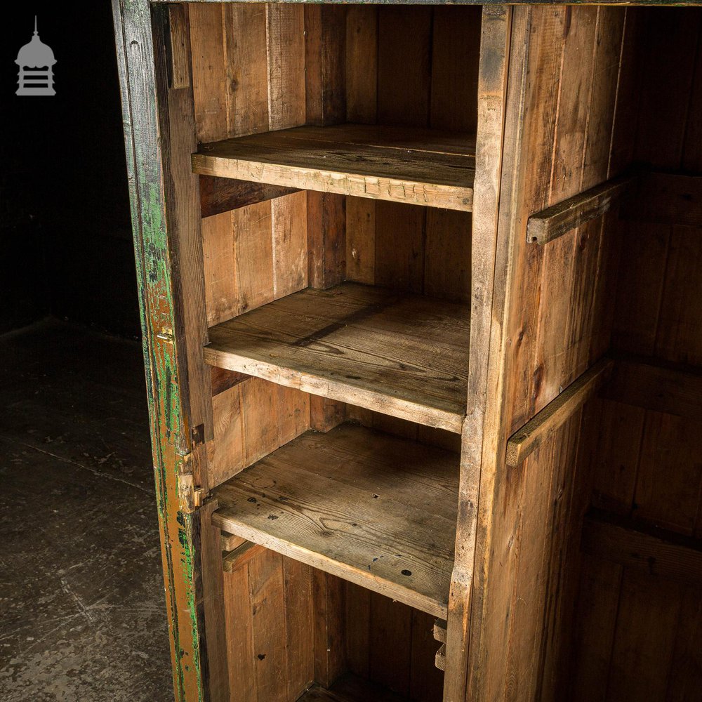 Pine Industrial Cabinet Cupboard with Distressed Painted Finish