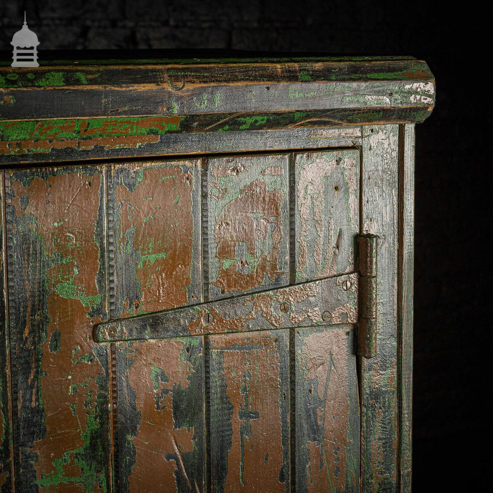 Pine Industrial Cabinet Cupboard with Distressed Painted Finish