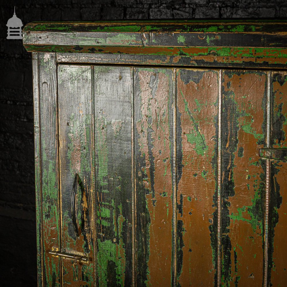 Pine Industrial Cabinet Cupboard with Distressed Painted Finish