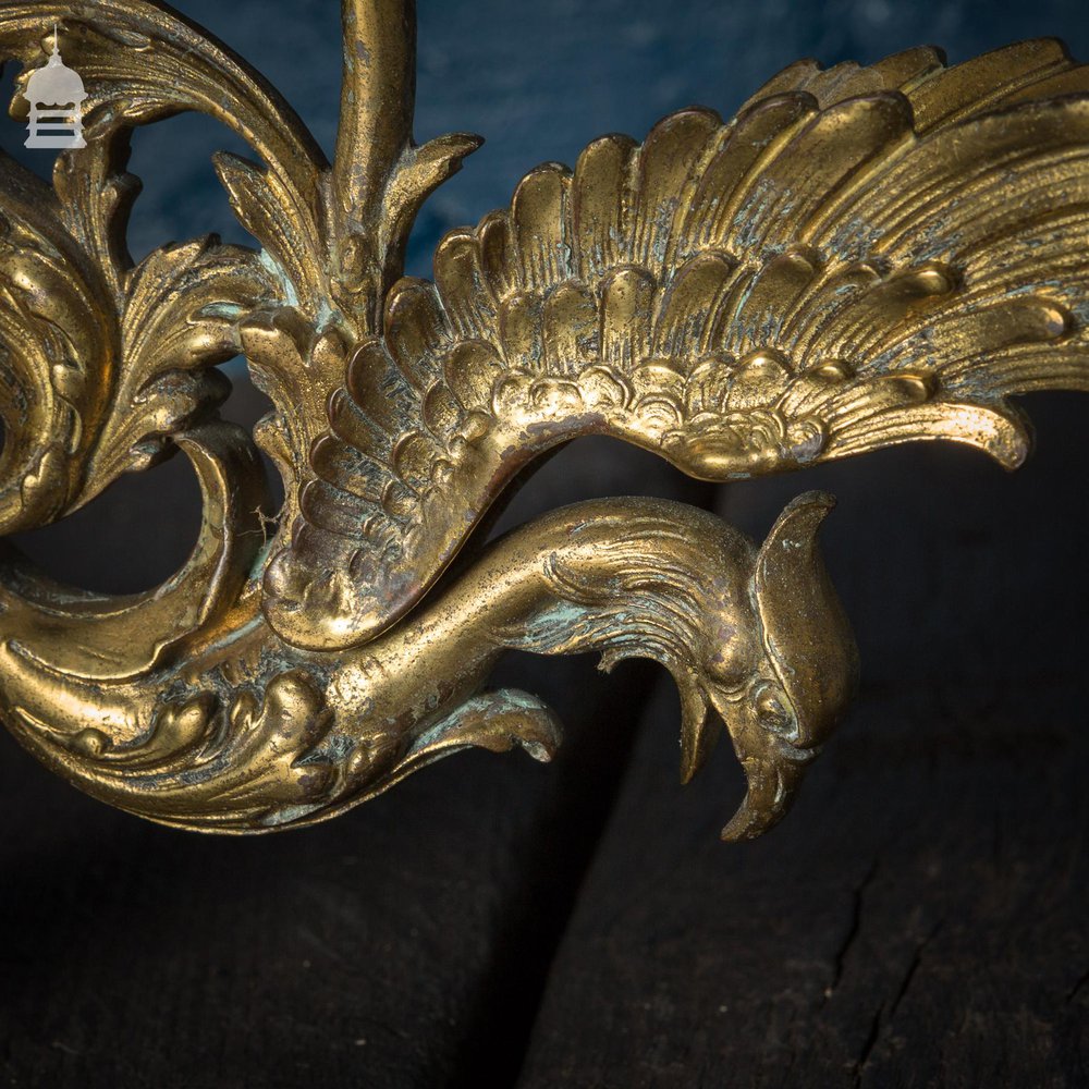 Pair of Brass Phoenix Wall Light Fittings