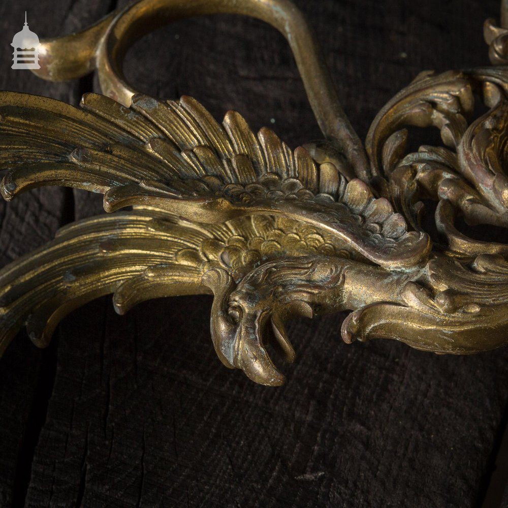 Pair of Brass Phoenix Wall Light Fittings