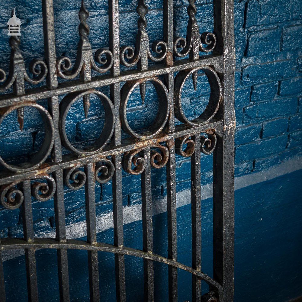 Pair of 19th C Wrought Iron Ornate Gates With Scroll Design